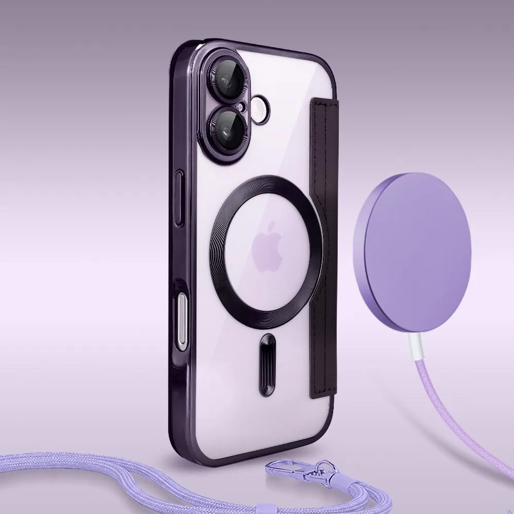 Perfect Match do iPhone 17 - zestaw Book MagSafe Lens + akcesoria, fioletowy (4)