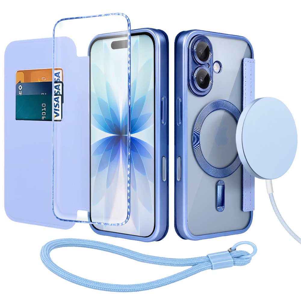 Perfect Match do iPhone 17 – zestaw Book MagSafe Lens + akcesoria, niebieski