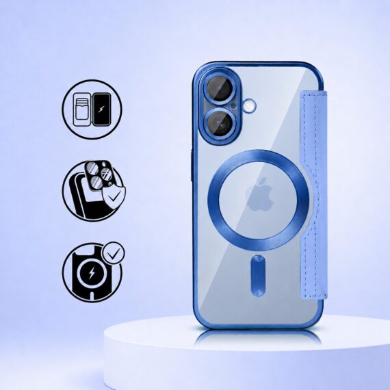Perfect Match do iPhone 17 - zestaw Book MagSafe Lens + akcesoria, niebieskipop
