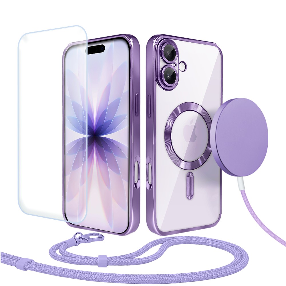 Perfect Match do iPhone 17 – zestaw MagSafe Luxury Protect + akcesoria, lawendowy, fioletowy