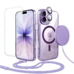 Perfect Match do iPhone 17 - zestaw Super Hybrid Sparkle + akcesoria, fioletowy (2)