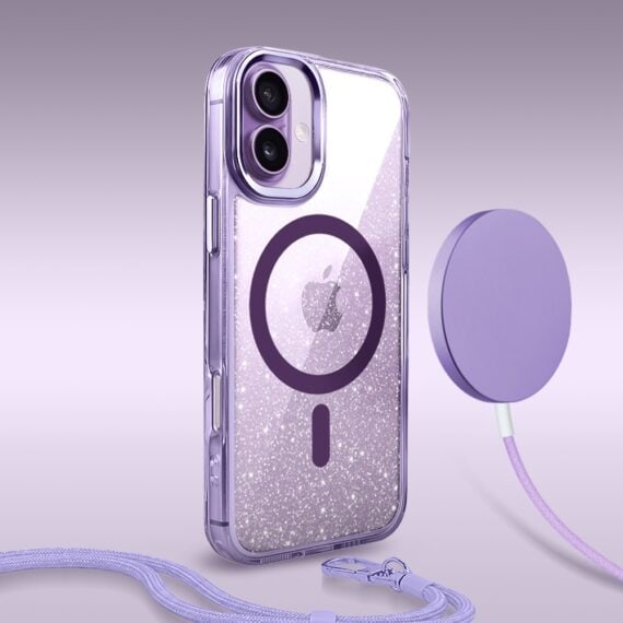 Perfect Match do iPhone 17 - zestaw Super Hybrid Sparkle + akcesoria, fioletowy (5)