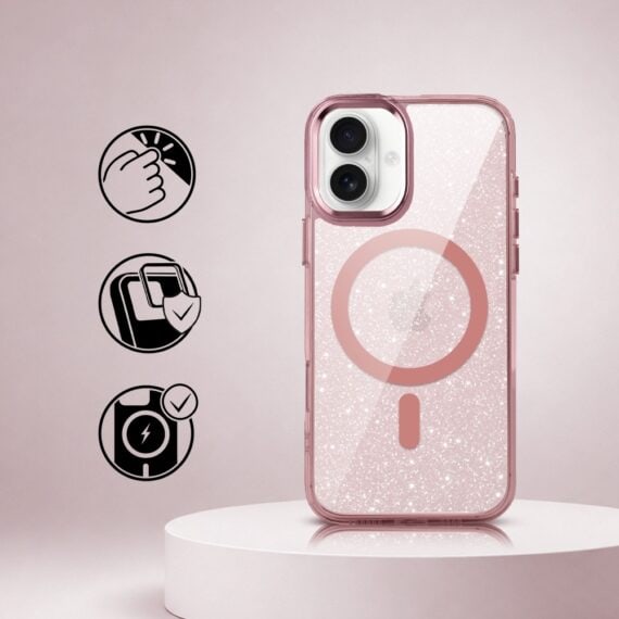 Perfect Match do iPhone 17 - zestaw Super Hybrid Sparkle + akcesoria, różowy (2)