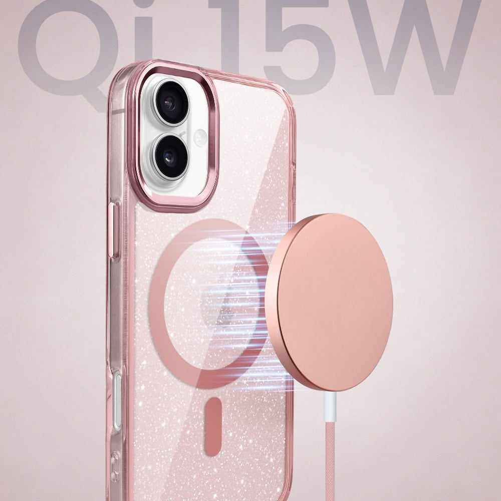 Perfect Match do iPhone 17 - zestaw Super Hybrid Sparkle + akcesoria, różowy (4)