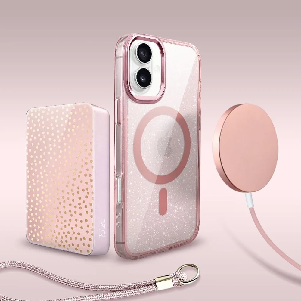 Perfect Match do iPhone 17 - zestaw Super Hybrid Sparkle + akcesoria, różowy (6)