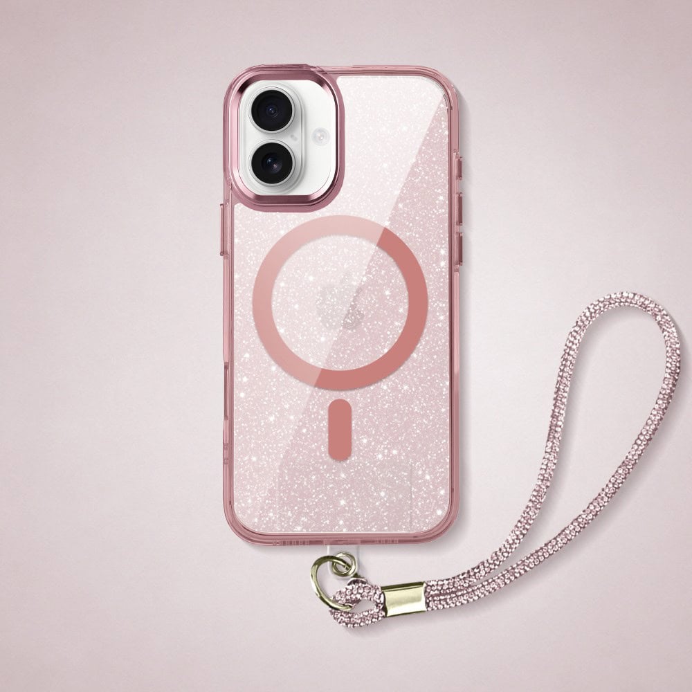 Perfect Match do iPhone 17 - zestaw Super Hybrid Sparkle + akcesoria, różowy (8)