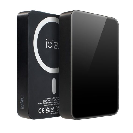 Power Bank 10000mAh IBIZU MagPower do iPhone z MagSafe, ładowanie bezprzewodowe, solidny, czarny2