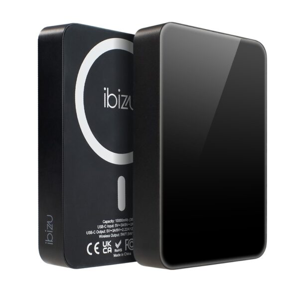 Power Bank 10000mAh IBIZU MagPower do iPhone z MagSafe, ładowanie bezprzewodowe, solidny, czarny2