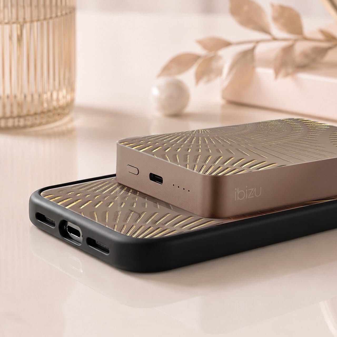 Powerbank IBIZU MagPower 10k do iPhone z MagSafe, solidny, aluminiowy, 10 000 mAh, Boski promień, pustynny (4)