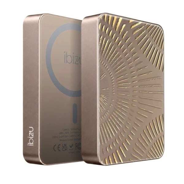 Powerbank IBIZU MagPower 10k do iPhone z MagSafe, solidny, aluminiowy, 10 000 mAh, Boski promień, pustynny (8)