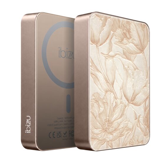 Powerbank IBIZU MagPower 10k do iPhone z MagSafe, solidny, aluminiowy, 10 000 mAh, Botaniczny biskwit, pustynny (4)