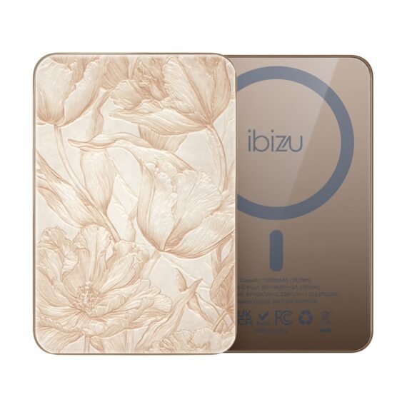 Powerbank IBIZU MagPower 10k do iPhone z MagSafe, solidny, aluminiowy, 10 000 mAh, Botaniczny biskwit, pustynny (5)