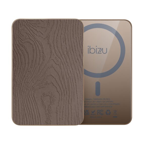 Powerbank IBIZU MagPower 10k do iPhone z MagSafe, solidny, aluminiowy, 10 000 mAh, Ciepłe słoje Taupe (2)