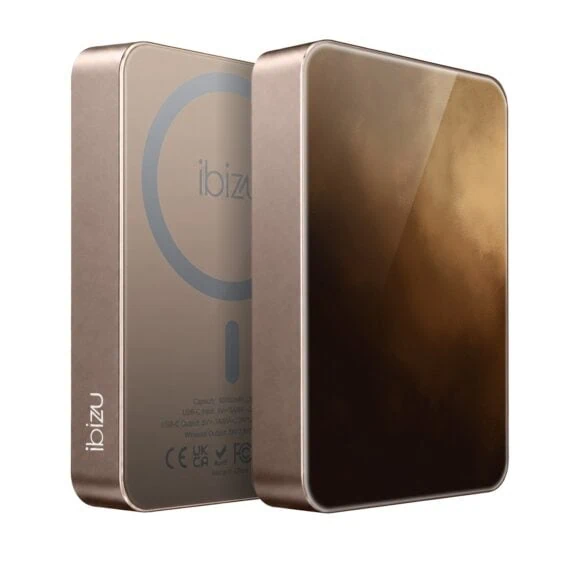 Powerbank IBIZU MagPower 10k do iPhone z MagSafe, solidny, aluminiowy, 10 000 mAh, Desert storm, pustynny (2)