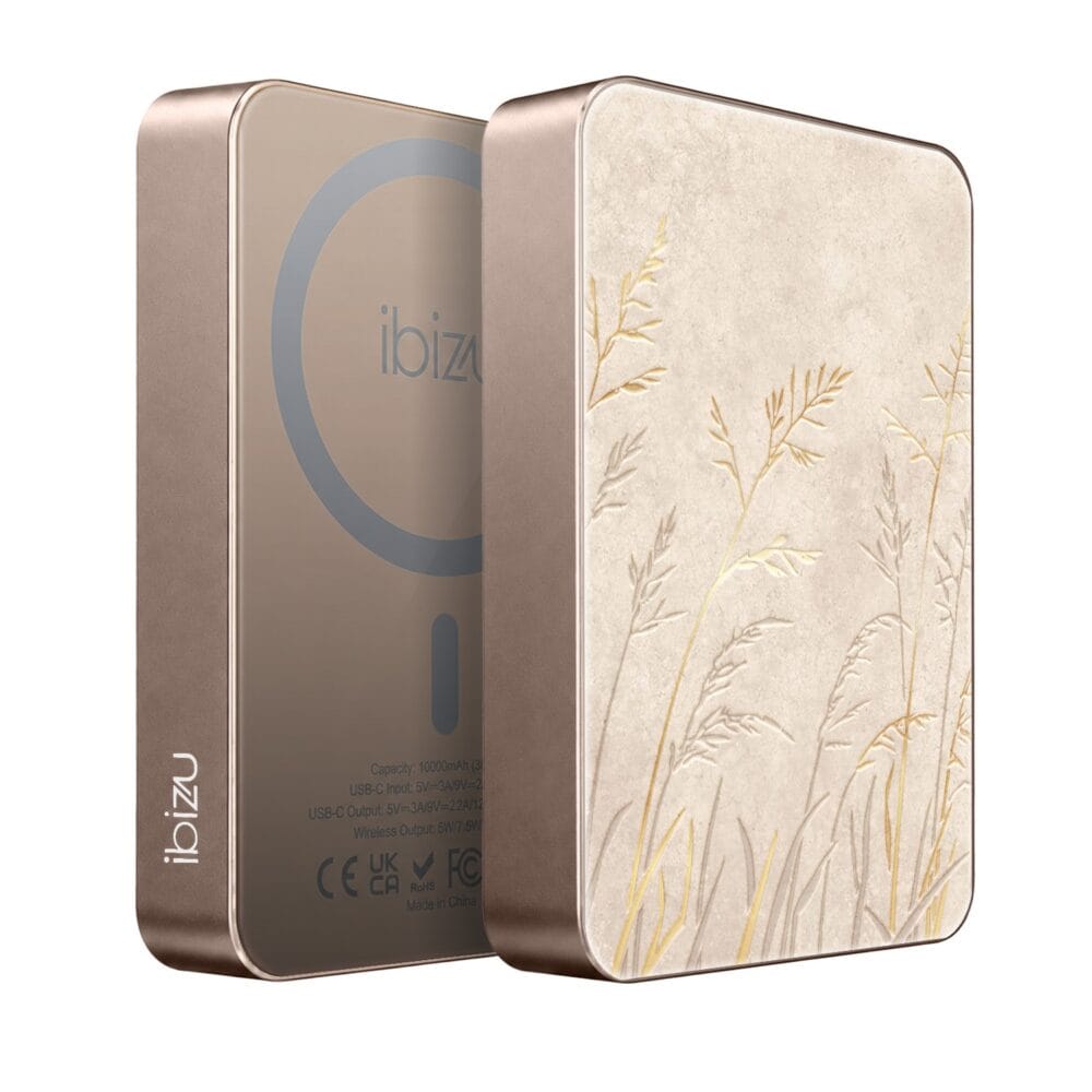 Powerbank IBIZU MagPower 10k do iPhone z MagSafe, solidny, aluminiowy, 10 000 mAh, Kłosy z piaskowca, pustynny (1)