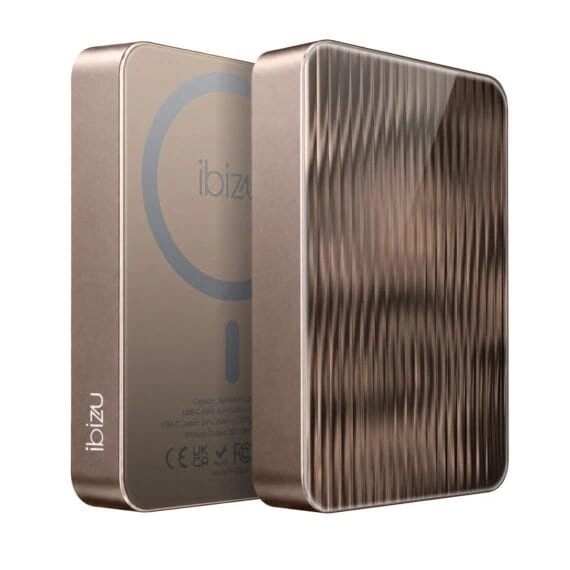 Powerbank IBIZU MagPower 10k do iPhone z MagSafe, solidny, aluminiowy, 10 000 mAh, Metaliczne fale (2)
