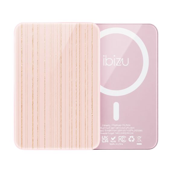 Powerbank IBIZU MagPower 10k do iPhone z MagSafe, solidny, aluminiowy, 10 000 mAh, Nici złotego blasku (1)