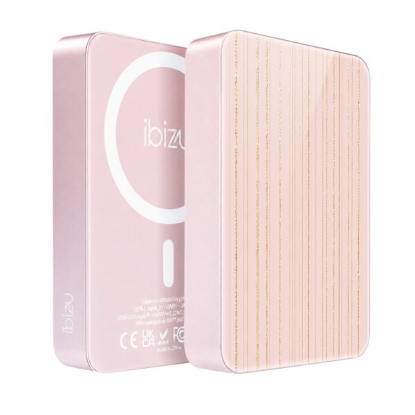 Powerbank IBIZU MagPower 10k do iPhone z MagSafe, solidny, aluminiowy, 10 000 mAh, Nici złotego blasku (10)
