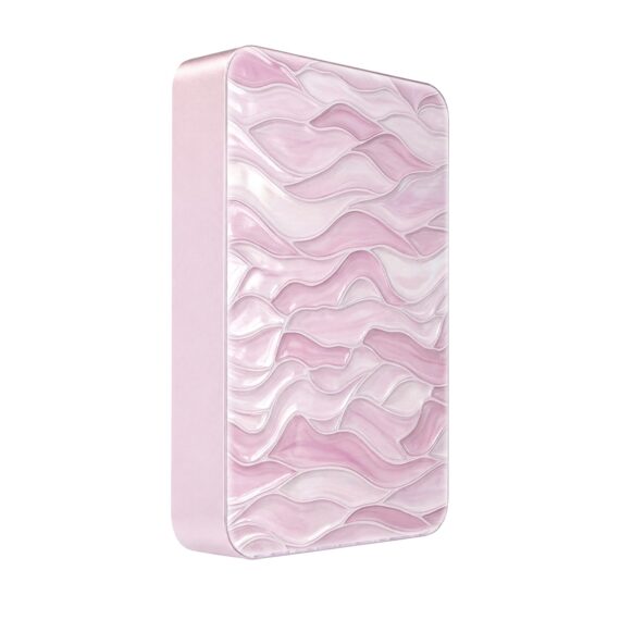 Powerbank IBIZU MagPower 10k do iPhone z MagSafe, solidny, aluminiowy, 10 000 mAh, Różowe fale, różowy (10)