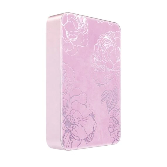 Powerbank IBIZU MagPower 10k do iPhone z MagSafe, solidny, aluminiowy, 10 000 mAh, Różowe piwonie, różowy (10)