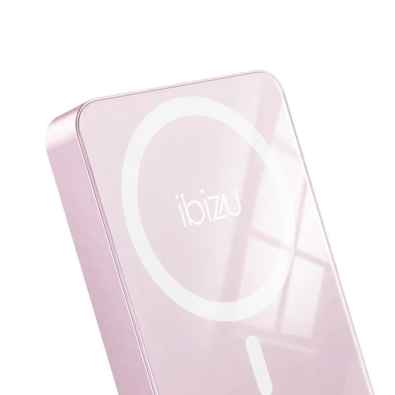 Powerbank IBIZU MagPower 10k do iPhone z MagSafe, solidny, aluminiowy, 10 000 mAh, Różowe piwonie, różowy (9)