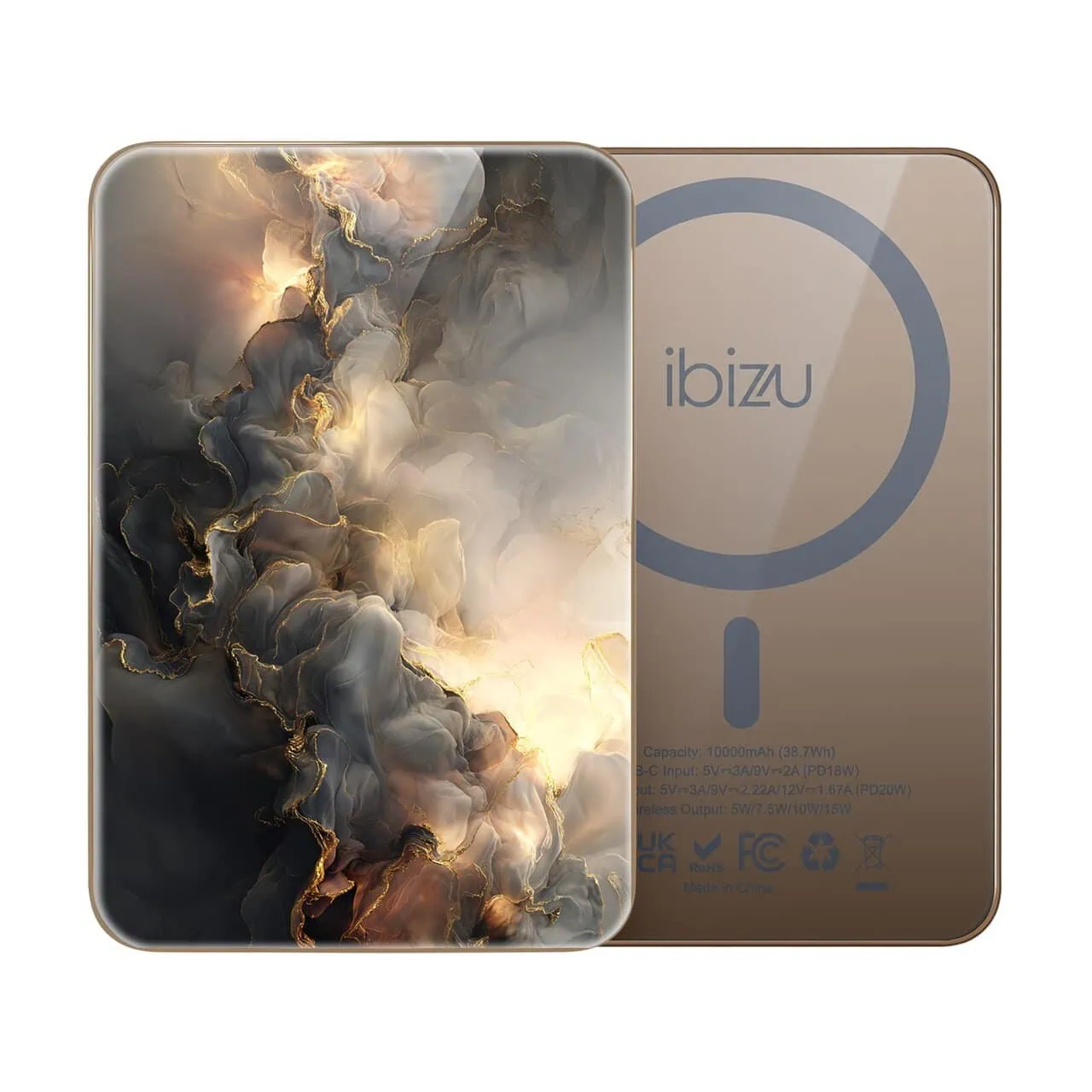Powerbank IBIZU MagPower 10k do iPhone z MagSafe, solidny, aluminiowy, 10 000 mAh, Stardust, pustynny (2)