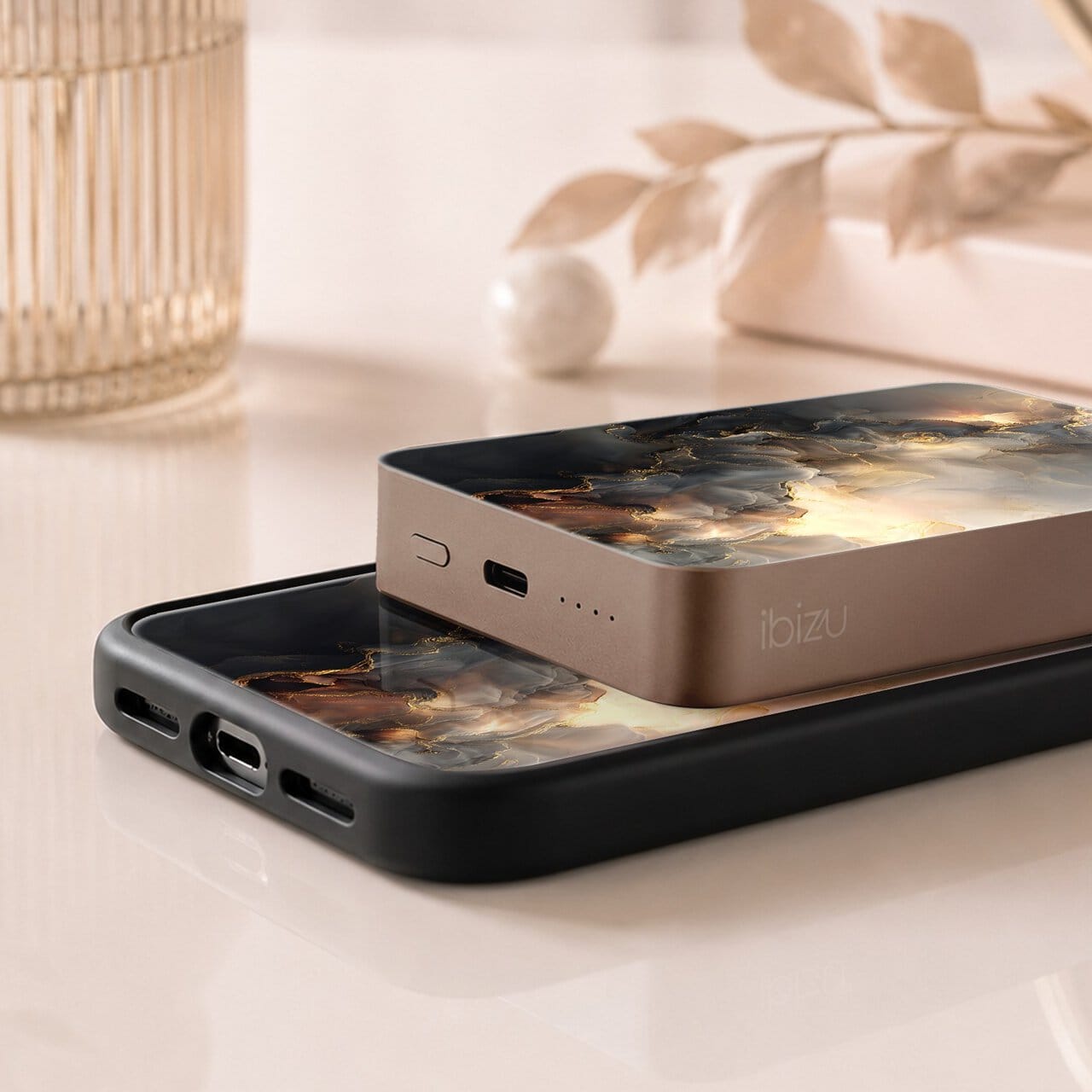 Powerbank IBIZU MagPower 10k do iPhone z MagSafe, solidny, aluminiowy, 10 000 mAh, Stardust, pustynny (7)