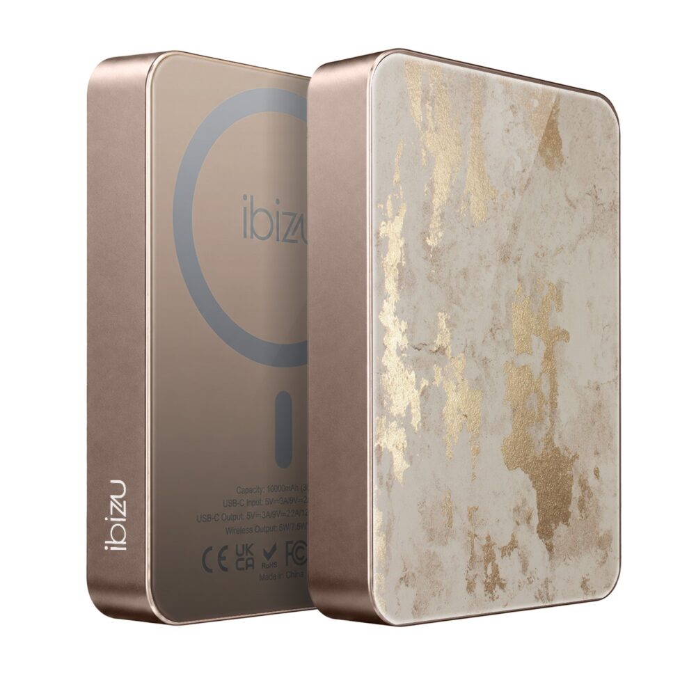 Powerbank IBIZU MagPower 10k do iPhone z MagSafe, solidny, aluminiowy, 10 000 mAh, Szampańskie złoto, pustynny (8)