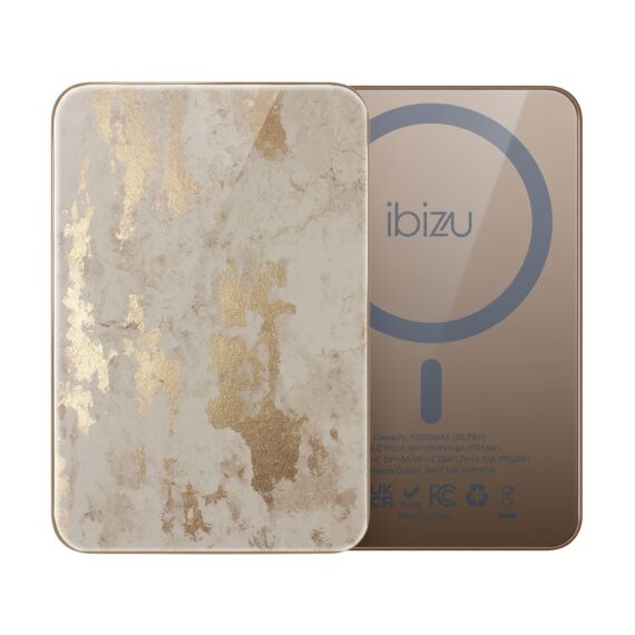 Powerbank IBIZU MagPower 10k do iPhone z MagSafe, solidny, aluminiowy, 10 000 mAh, Szampańskie złoto, pustynny (9)