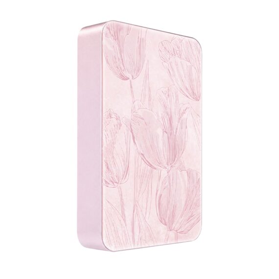 Powerbank IBIZU MagPower 10k do iPhone z MagSafe, solidny, aluminiowy, 10 000 mAh, Tulipanowy fresk, różowy (10)
