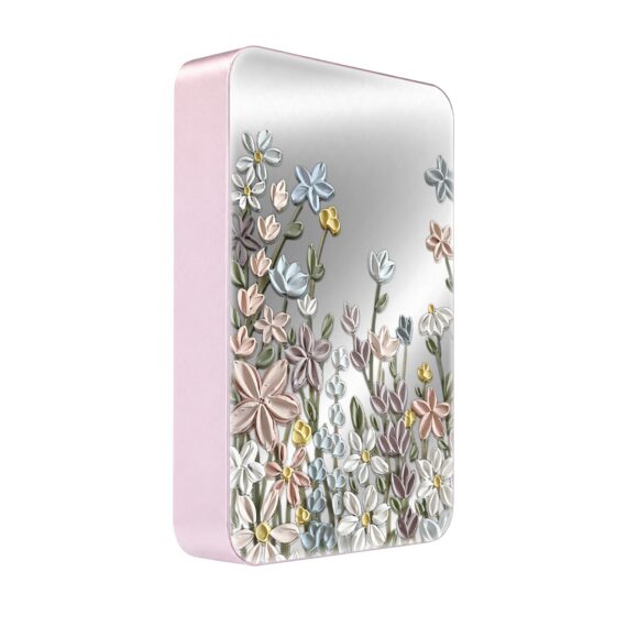 Powerbank IBIZU MagPower 10k do iPhone z MagSafe, solidny, aluminiowy, 10 000 mAh, Wiosenna łąka, różowe (4)