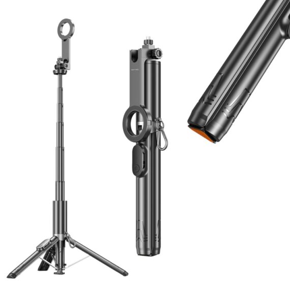 Statyw tripod, uchwyt, kijek do selfie z funkcją MagSafe, czarny (7)