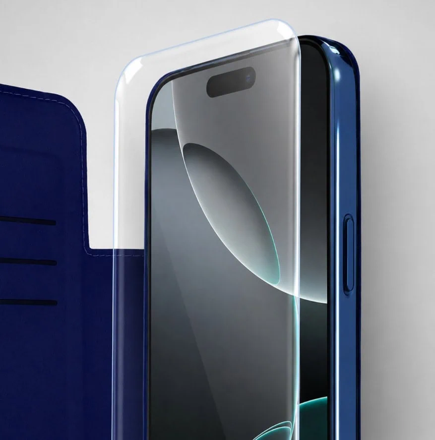 Perfect Match do iPhone 16 Pro Max – zestaw Book MagSafe Lens + akcesoria, granatowy