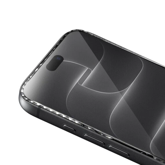 diamond cut, twarde szkło z ozdobną diamentową ramką do iphone 18 pro max, czarne