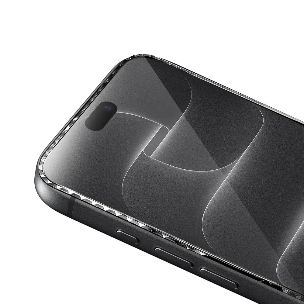 diamond cut, twarde szkło z ozdobną diamentową ramką do iphone 18 pro max, czarne