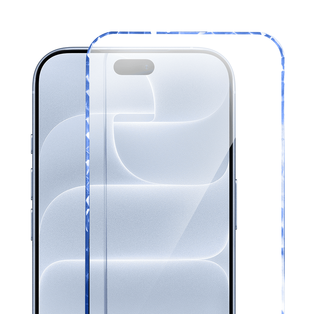 Diamond Cut, twarde szkło z ozdobną diamentową ramką do iPhone 18 Pro Max, niebieskie (3) diamond cut, twarde szkło z ozdobną diamentową ramką do iphone 18 pro max, niebieskie