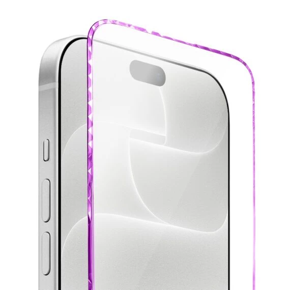 diamond cut, twarde szkło z ozdobną diamentową ramką do iphone 18 pro max, różowe