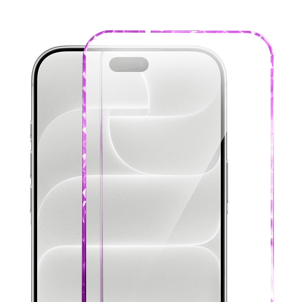 diamond cut, twarde szkło z ozdobną diamentową ramką do iphone 18 pro max, różowe