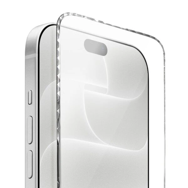 diamond cut, twarde szkło z ozdobną diamentową ramką do iphone 18 pro max, srebrne