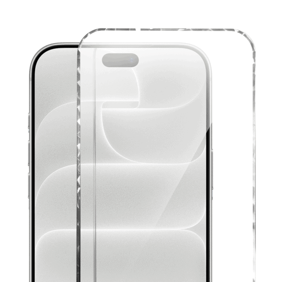 diamond cut, twarde szkło z ozdobną diamentową ramką do iphone 18 pro max, srebrne