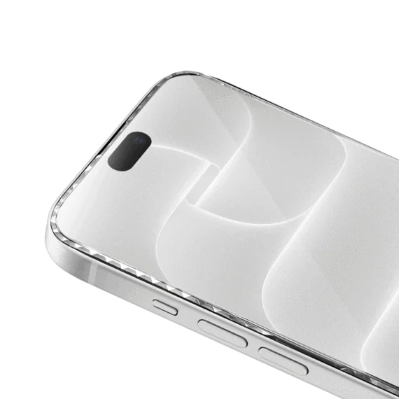 diamond cut, twarde szkło z ozdobną diamentową ramką do iphone 18 pro max, srebrne