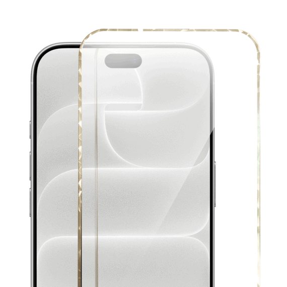 diamond cut, twarde szkło z ozdobną diamentową ramką do iphone 18 pro max, złote