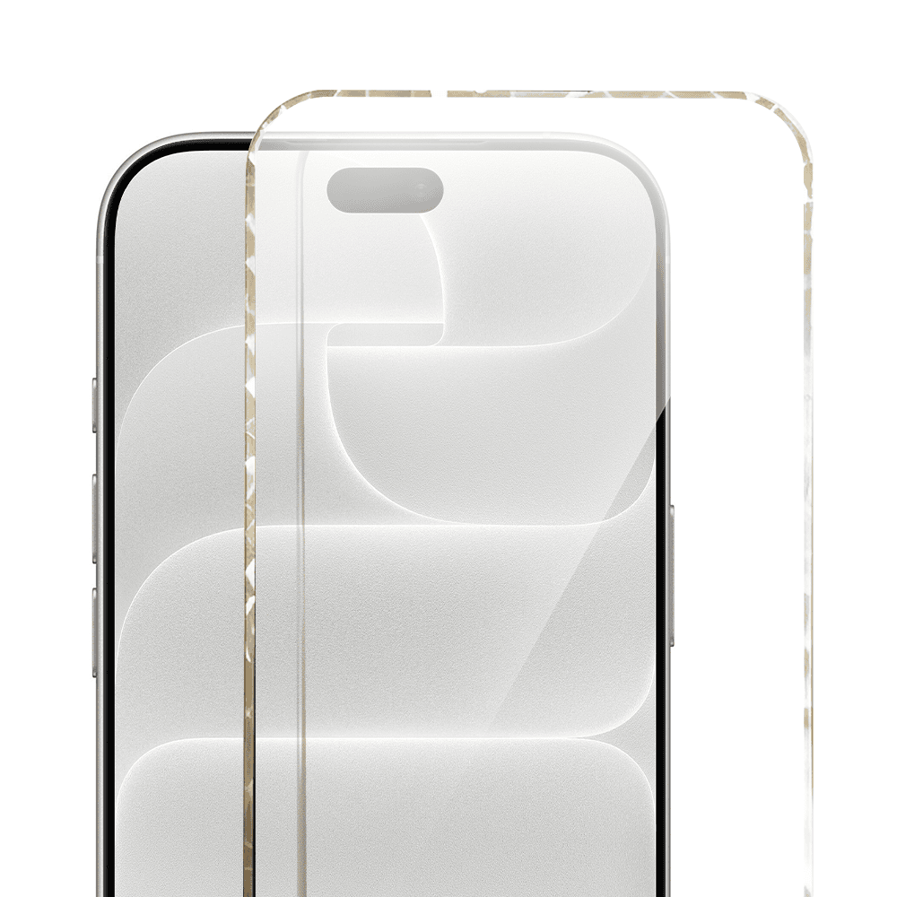 diamond cut, twarde szkło z ozdobną diamentową ramką do iphone 18 pro max, złote