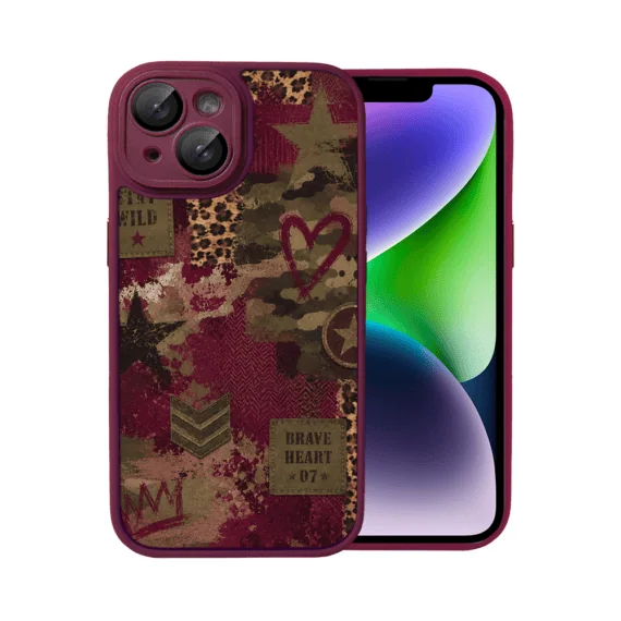 Etui do iPhone 14, Color Flush z Magsafe, z osłoną aparatu, rebel soul, wiśniowe (1)