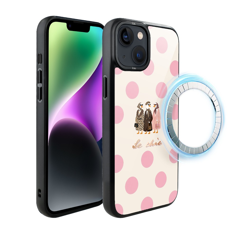 Etui do iPhone 14 Plus IBIZU DropGuard Matt z MagSafe, Bella Fantasia, Paryskie groszki