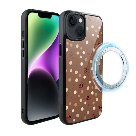 Etui do iPhone 14 Plus DropGuard Matt z MagSafe, Bella Fantasia, Kawowe biedronki (6)