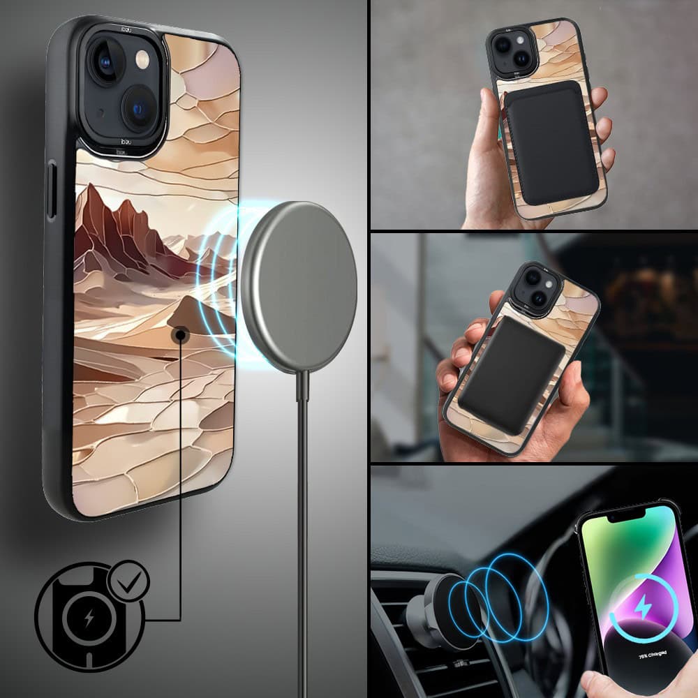 Etui do iPhone 14 Plus IBIZU DropGuard Matt z MagSafe, Barwy Szkła, Pustynny spokój (3)