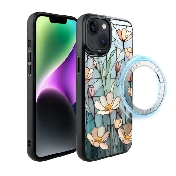 Etui do iPhone 14 Plus IBIZU DropGuard Matt z MagSafe, Barwy Szkła, Szept kwiatów polnych (2)
