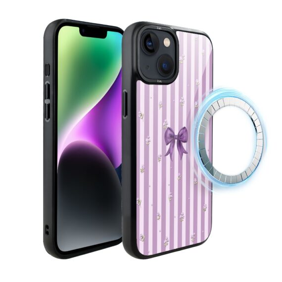Etui do iPhone 14 Plus IBIZU DropGuard Matt z MagSafe, Bella Fantasia, Lawendowa kokarda (5)