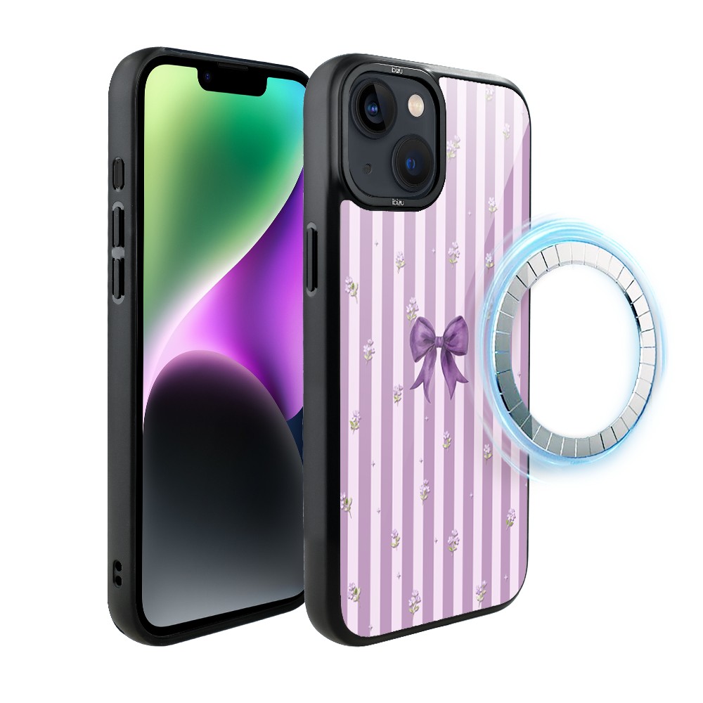 Etui do iPhone 14 Plus IBIZU DropGuard Matt z MagSafe, Bella Fantasia, Lawendowa kokarda